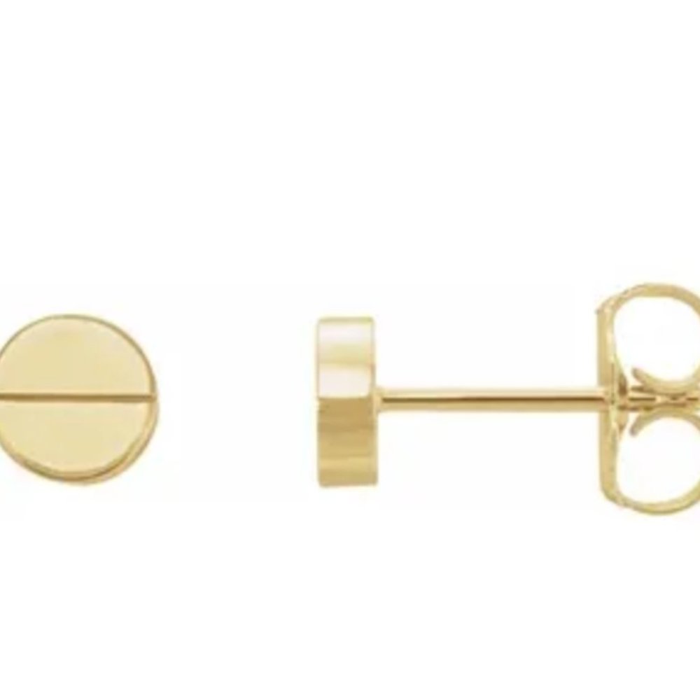 Solid 14k Screw Head Earrings